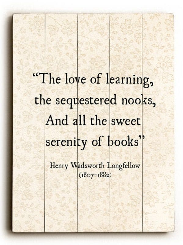 Serenity of Books Wood Sign