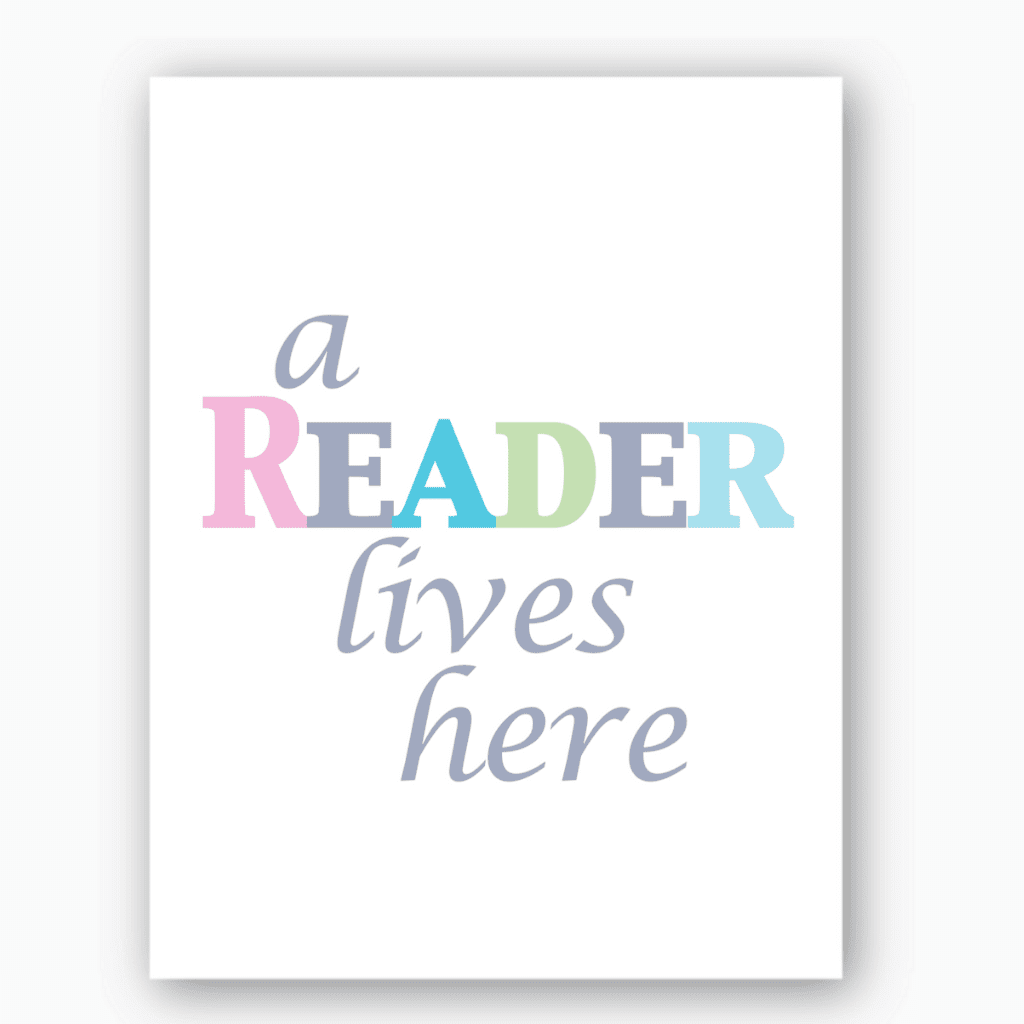 A Reader Lives Here pastel wall art